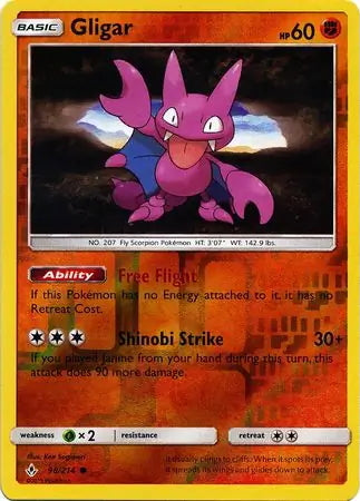 Unbroken Bonds Gligar #98/214 reverse holo