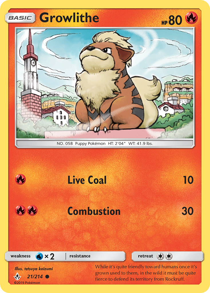 Unbroken Bonds Growlithe #21/214