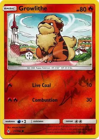Unbroken Bonds Growlithe #21/214 reverse holo
