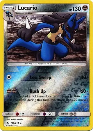 Unbroken Bonds Lucario #126/214 reverse holo