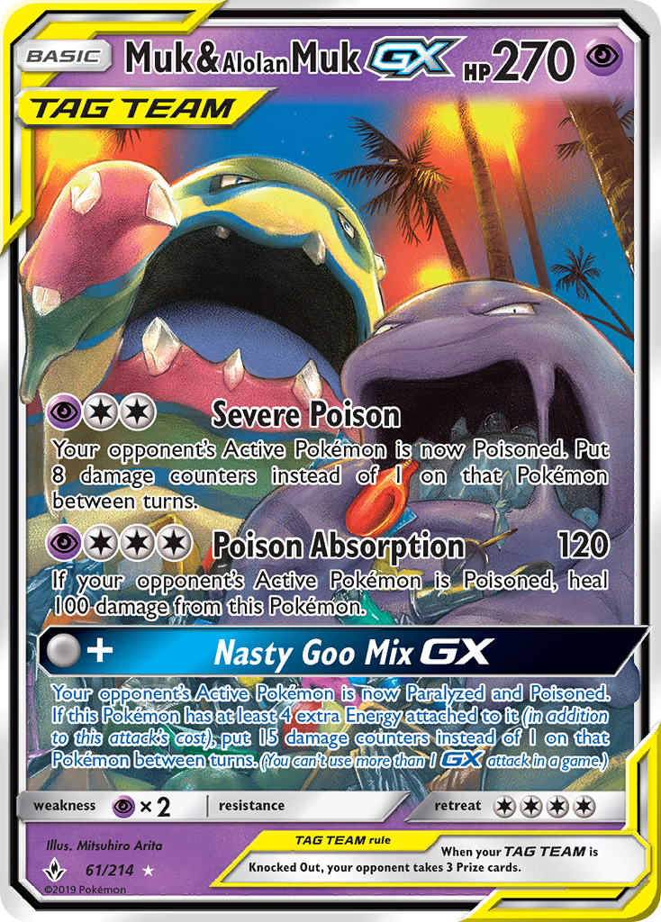 Unbroken Bonds Muk & Alolan Muk GX #61/214