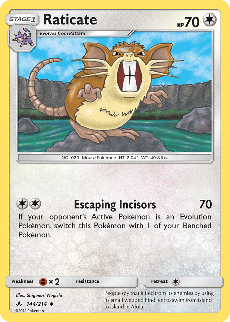 Unbroken Bonds Raticate #144/214