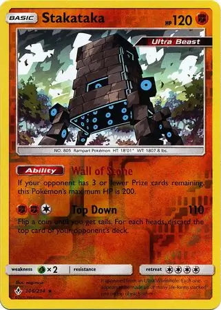 Unbroken Bonds Stakataka #106/214 reverse holo