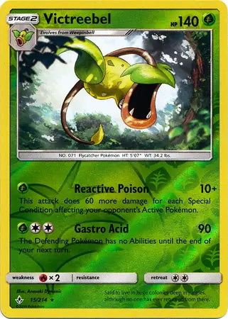 Unbroken Bonds Victreebel #15/214 reverse holo