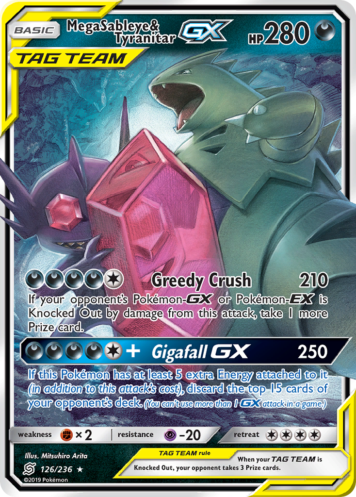 Unified Minds Mega Sableye & Tyranitar GX #126/236