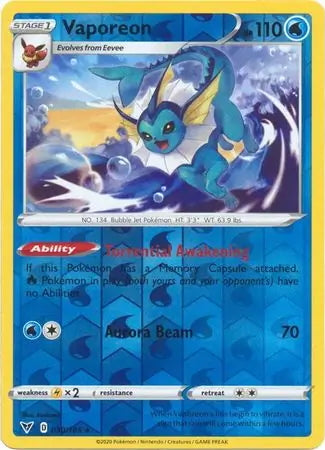 Vivid Voltage Vaporeon #30/185 reverse holo