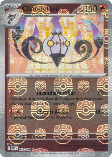 White Flare Chandelure #18/86 Masterball Holo