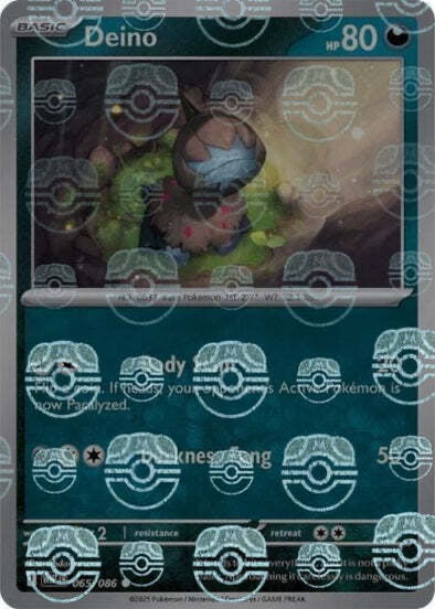 White Flare Deino #65/86 Masterball Holo