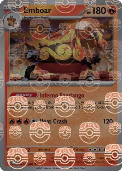 White Flare Emboar #13/86 Masterball Holo