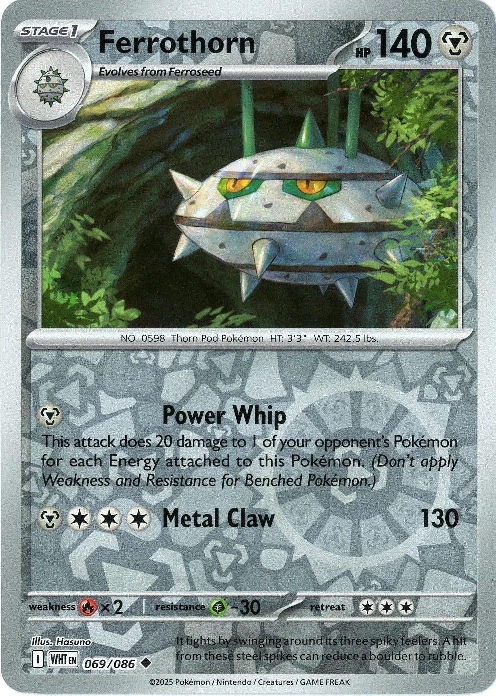 White Flare Ferrothorn #69/86 Reverse Holo