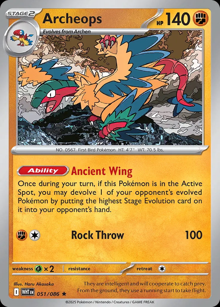 White Flare Holo Archeops #51/86