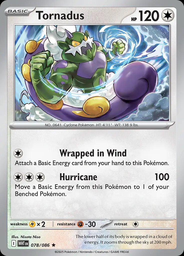 White Flare Holo Tornadus #78/86