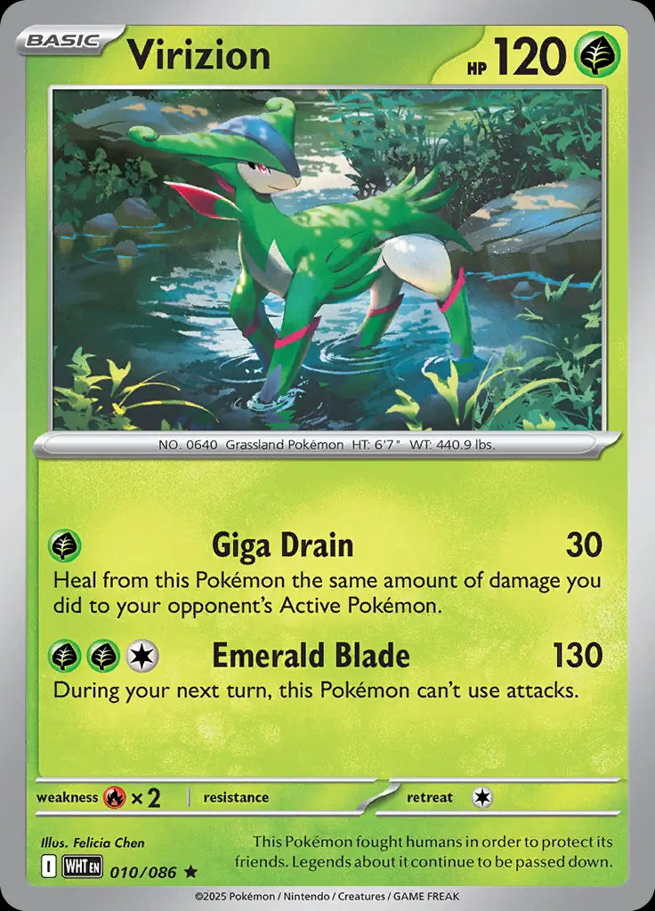 White Flare Holo Virizion #10/86