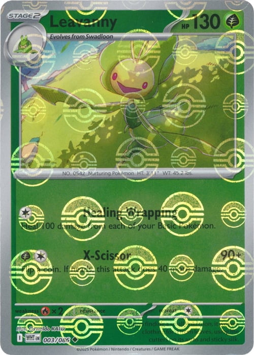 White Flare Leavanny #3/86 Pokeball Holo