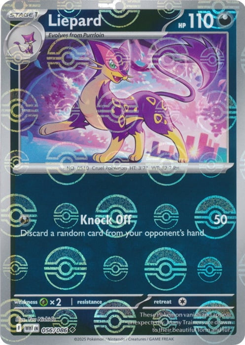 White Flare Liepard #56/86 Pokeball Holo