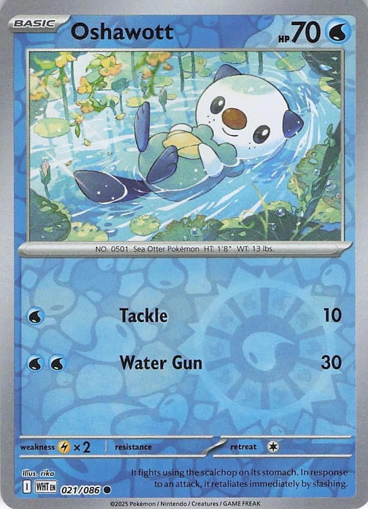 White Flare Oshawott #21/86 Reverse Holo