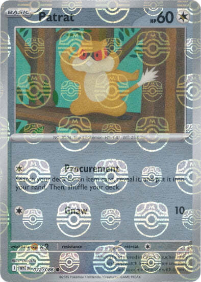 White Flare Patrat #72/86 Masterball Holo