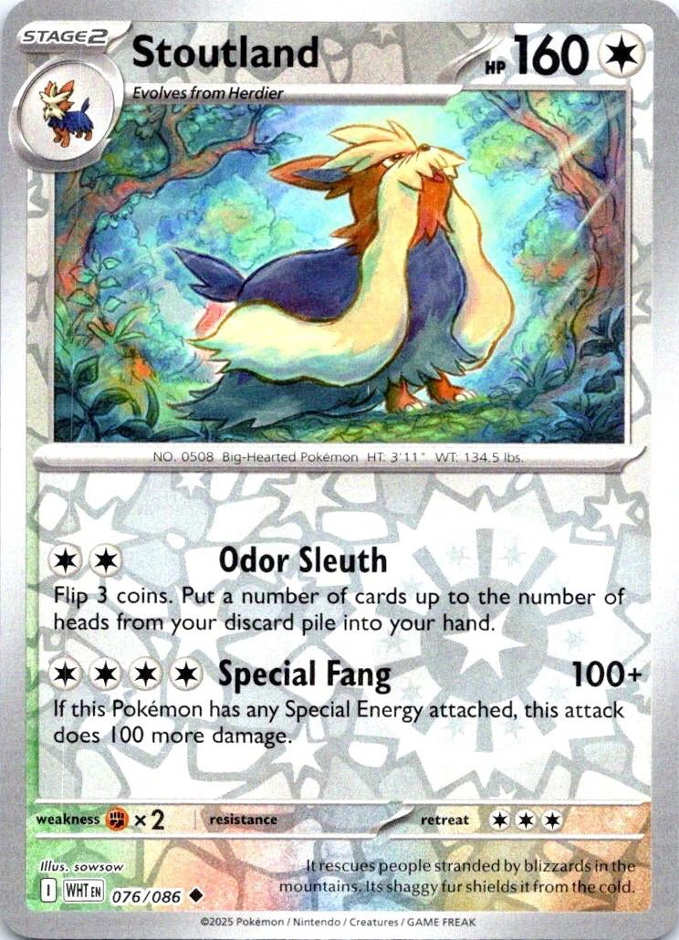 White Flare Stoutland #76/86 Reverse Holo
