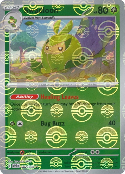 White Flare Swadloon #2/86 Pokeball Holo