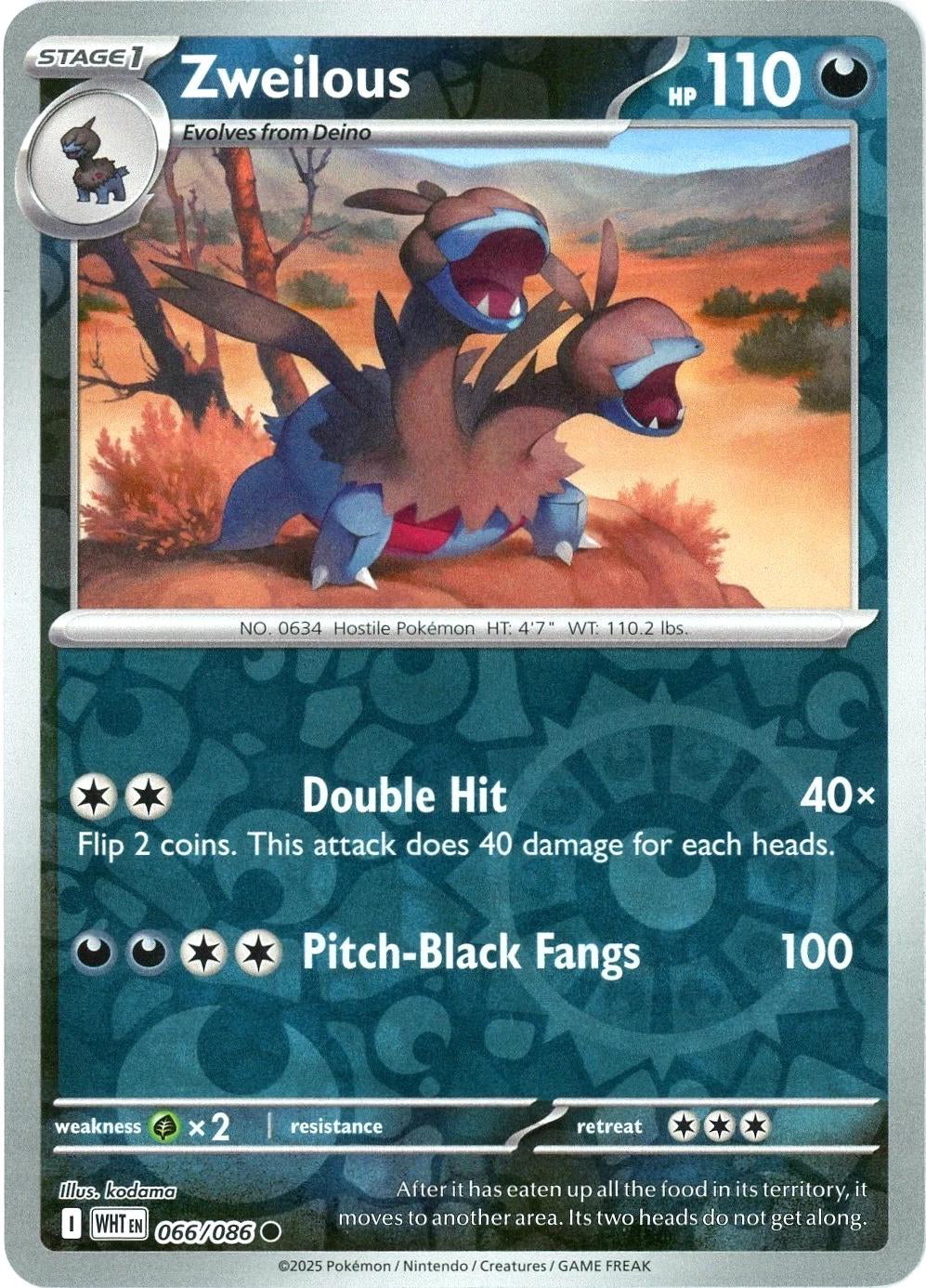 White Flare Zweilous #66/86 Reverse Holo