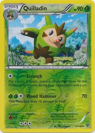XY Quilladin #13/146 reverse holo